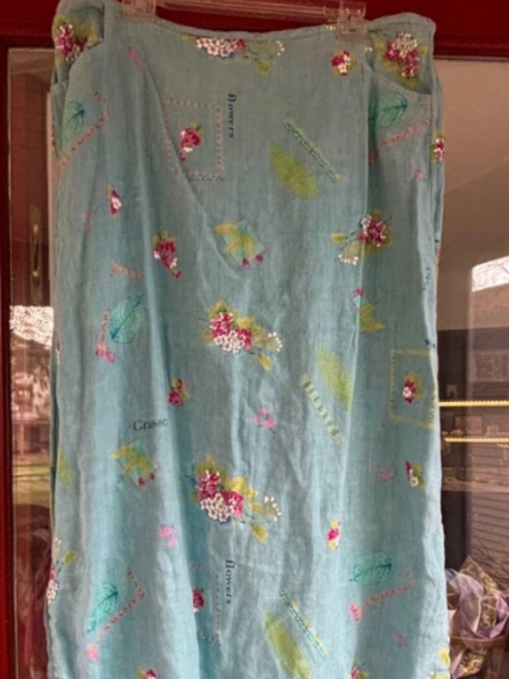 Stamp light blue printed nightgown